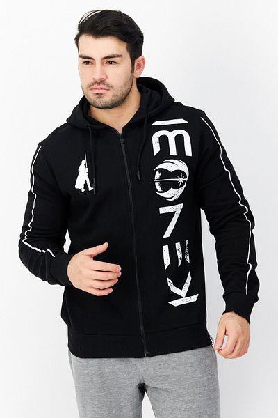 Star Wars Men Hood With Drawstring Graphic Print Long Sleeve Sweatshirt, Black