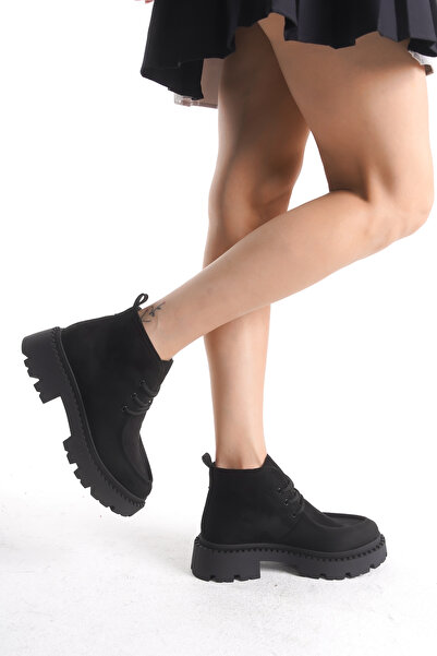 Solo Bag Жіночі прямі замшеві черевики на шнурівці з еластичною вставкою