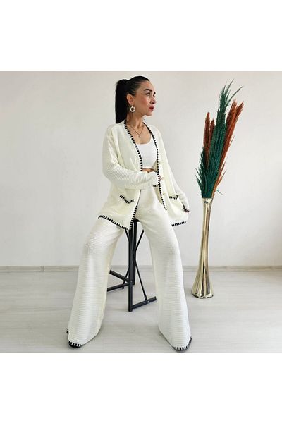 Altı Üstü Butik Set din bumbac dublu croșetat brodat