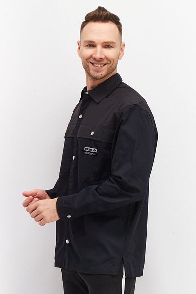 adidas Men Sportswear Fit Brand Logo Training Twill Shirt, Black