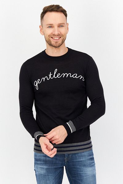 Antony Morato Men Crew Neck Graphic Print Long Sleeves Sweatshirt, Black