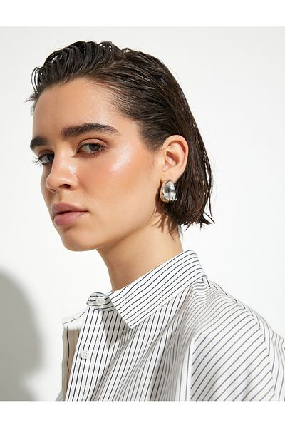 Koton Long Sleeve Poplin Shirt Comfortable Cut Buttoned Cotton