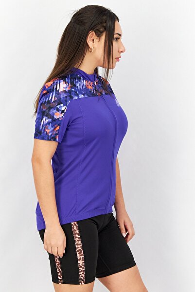 adidas Women Sportswear Fit Short Sleeve Training T-Shirts, Blue-Violet Combo