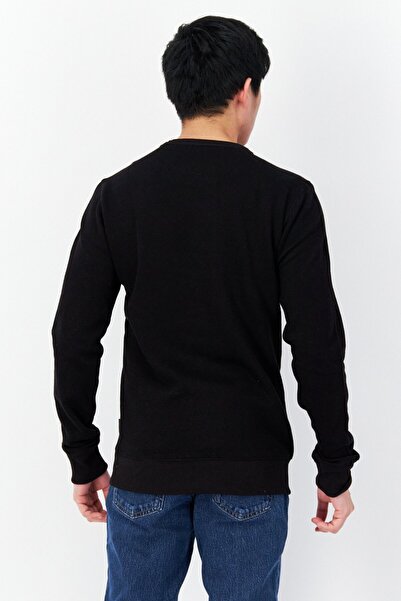 French Connection Men Round Neck Long Sleeve Brand Logo Sweatshirt, Black