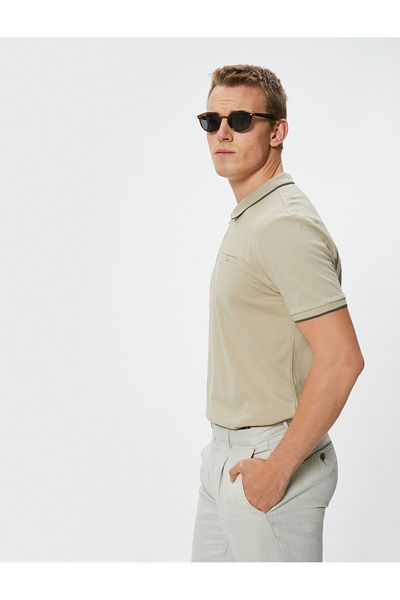 Koton Slim Fit Polo Collar Buttoned Piping T-Shirt