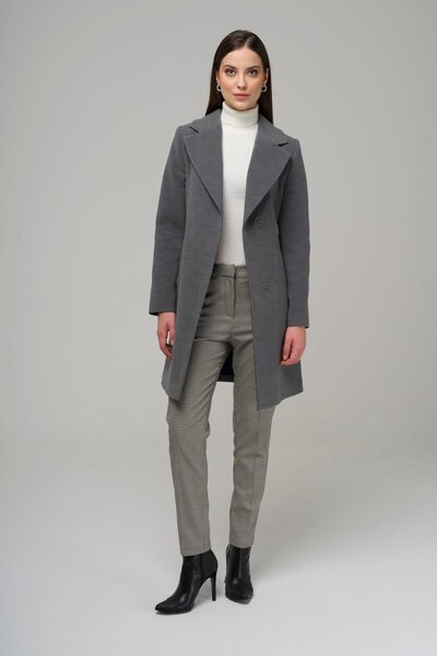 Olcay Dvouřadý kabát se zapínáním na patentky ŠEDÝ 3957