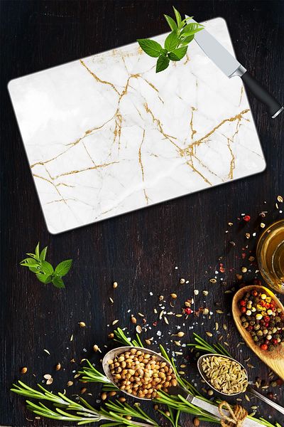 Saban 30X40 cm Glass Cutting Board with Multiple Glitter Look