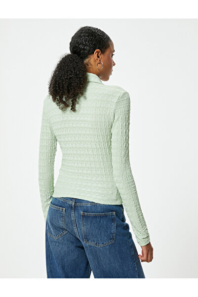 Koton Πουκάμισο με μακρυμάνικο ντραπέ με λεπτή εφαρμογή