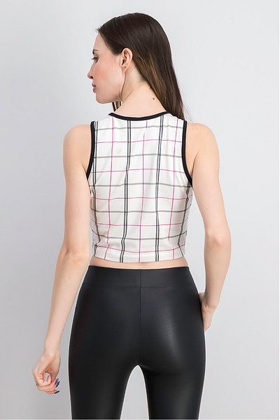 Puma Women Sportswear Fit Sleeveless Training Crop Top, White And Black