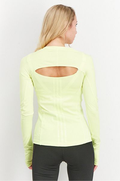 adidas Women Sportswear Fit Long Sleeve Brand Logo, Lime Green