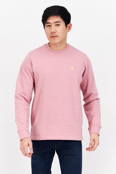 Lyle & Scott Men Relaxed Fit Crew Neck Long Sleeves Brand Logo Sweatshirt, Sensible Pink