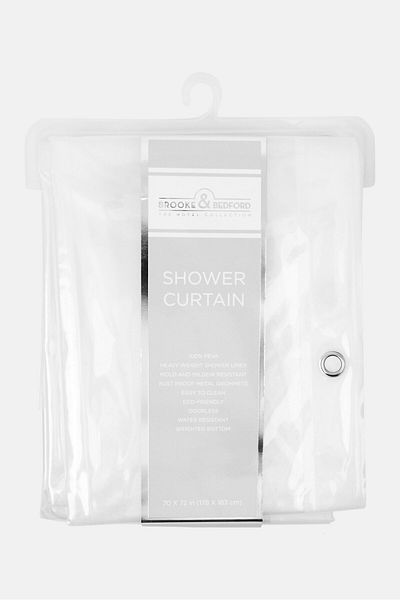 Brooke & Bedford Plain Shower Curtain 178 x 183 cm, White