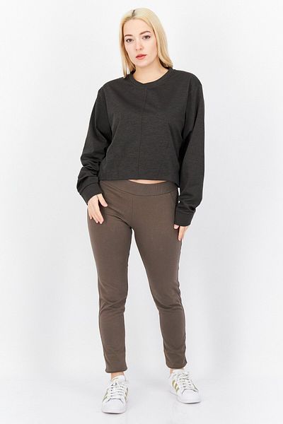 Puma Women Sportswear Fit Long Sleeve Plain Training Sweatshirt, Charcoal