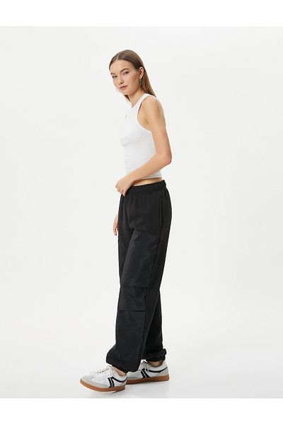 Koton Jogger Sweatpants Parachute Fabric Λεπτομερής Τσέπη Άνετη Εφαρμογή