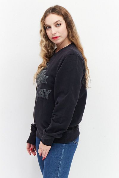 Replay Women Textured Long Sleeve Sweatshirt, Washed Black