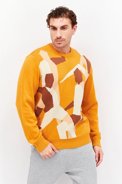 Puma Men Sportswear Fit Crew Neck Textured Sweatshirts, Rust