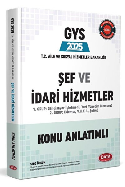 Data Yayınları 2025 Data Gys T.c. Aile Ve Sosyal Hizmetler Bakanlığı Gys Şef ...