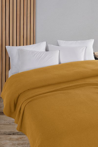 Evim Cotton Aden Mustard Pique Bedspread Single - 160X230 cm