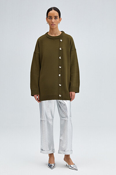 Touché Privé Knoflík Detailní pletený svetr