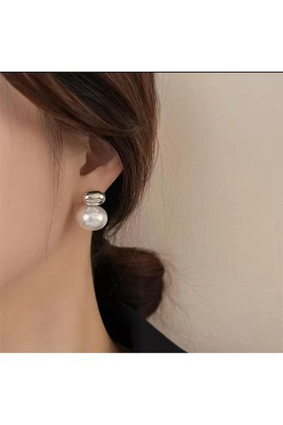 YASİN TOPÇU Steel Silver Earrings