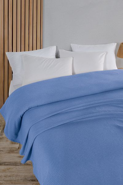Evim Cotton Aden Dark Turquoise Pique Bedspread Single - 160X230 cm