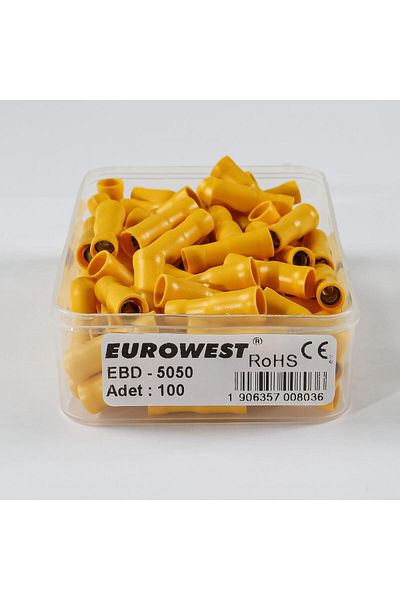 EUROWEST طرف كابل معزول أنثى أصفر 6 مم - 200 قطعة