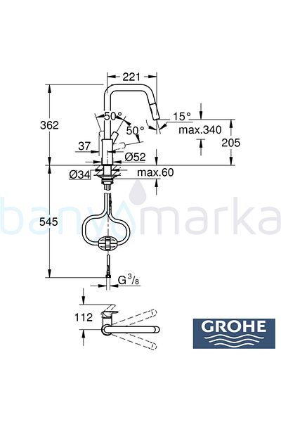 Grohe Eurosmart Swan Tubular Sink Faucet, Matte Black - 306192430
