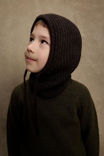 Fahhar Kids Детска снежна барета от тъмнокафяво въже