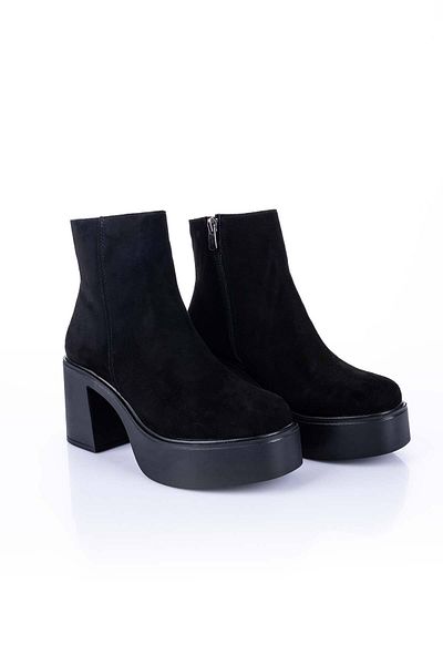 Getcho Γυναικείες μπότες Feray Suede με μαύρο τακούνι