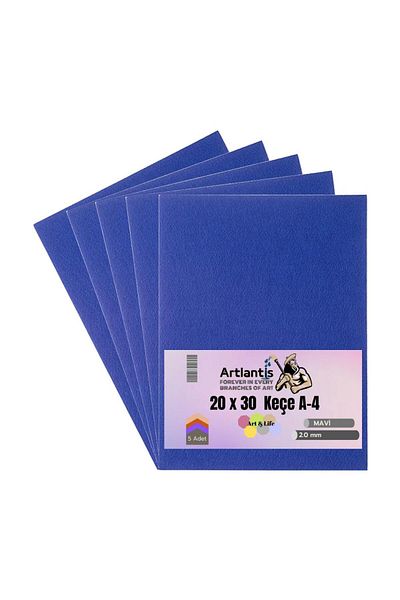 Artlantis Blue Felt A4 2 Mm 20x30 Cm 5 Pieces 1 Pack School Nursery Activity