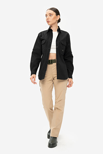 SOUTH COL Force Kadın Tactical Ripstop Taktik Gömlek Sırtı Fileli Yüksek Dayanıklılığa Sahip Likralı Kumaş