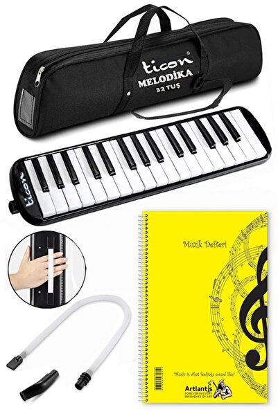 Artlantis Melodika 32 Tuşlu Black Music Notebook - Copertă din plastic A4, 40...