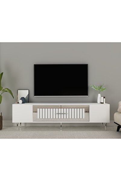 DEMONTE DECOR DEKOLP3DD TV SEHPASI BEYAZ-GÜMÜŞ