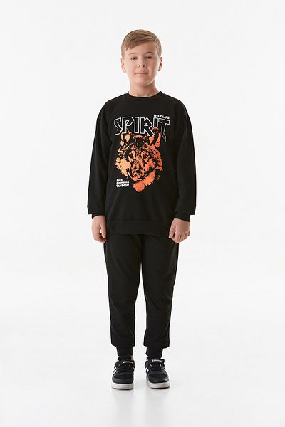 Fulla Moda Σετ φόρμας Jogger Boy με στάμπα Crew Neck