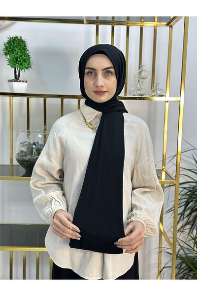 R&S modibone Imported Fabric Snap Fastener Ready Shawl Used in Two Sleeves Black Color