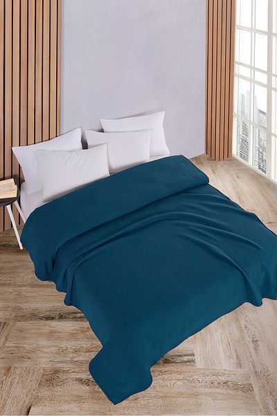 Evim Aden Indigo Cotton Bedspread - 200X230 Cmdouble Purpose
