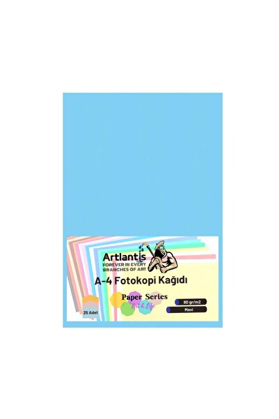 Artlantis Mavi Renkli A-4 Fotokopi Kağıdı 25 li 1 Paket Fotokopi Renkli A4 Ka...