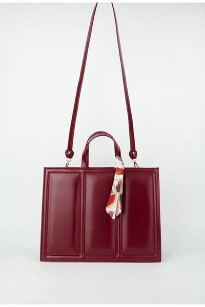 ÇANTA Rectangular Patent Leather Bag with Scarf