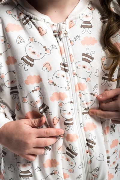 Bebelove 2.5 Tog Sleeping Bag with Teddy Bear Pattern for Girls 1-9 - Premium Quality & Maximum Comfort!
