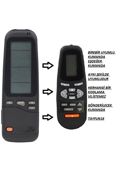 TAYFUN YORK Electra Airwell Emailair RC-3 RC-4 RC-7 Klima Kumandası