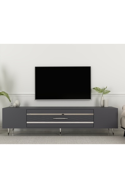 DEMONTE DECOR DEKOLP2DD TV SEHPASI ANTRASİT-GÜMÜŞ