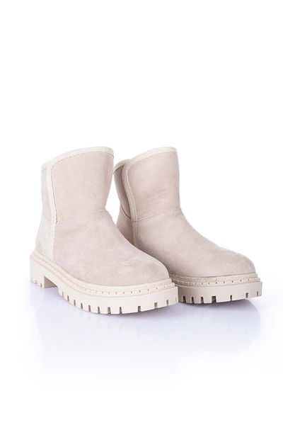 Getcho Γυναικείες μπότες Gayen Suede με γούνινο εσωτερικό μπεζ