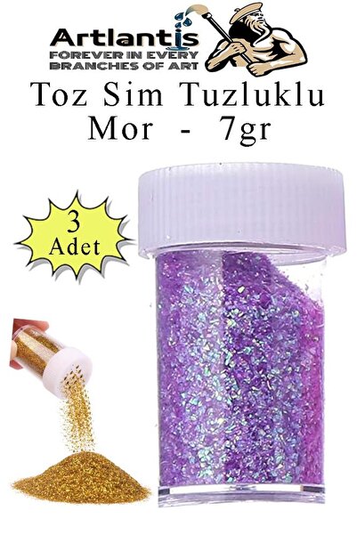 Artlantis Μωβ Πούδρα Γκλίτερ με Αλάτι 7 γρ. 3 Τεμάχια Έγχρωμη Πούδρα Γκλίτερ ...