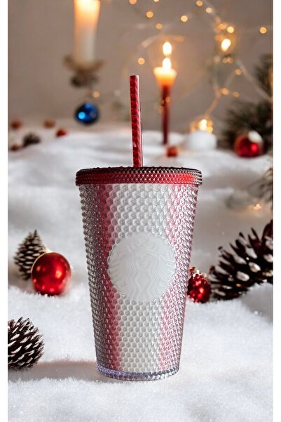 Starbucks ® Yeni Yıl Kırmızı Beyaz Plastik Içecek Bardağı 473 Ml