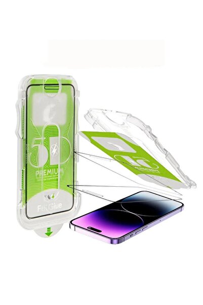 REON iPhone 14 Uyumlu Ekran Koruyucu Cam Kolay Kurulum Kitli Anti Sitatik Ekr...