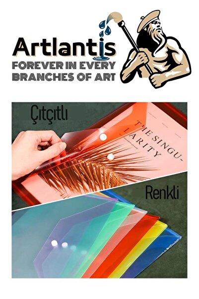 Artlantis A3 Çıtçıtlı Dosya Füme 1 Adet A-3 Çıt çıtlı Zarf Dosya Transparan 47x33.5 cm Büyük Boy Çıtçıtlı Dosy