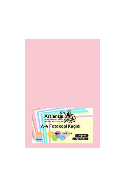 Artlantis Açık Pembe Renkli A-4 Fotokopi Kağıdı 25 li 1 Paket Fotokopi Renkli...