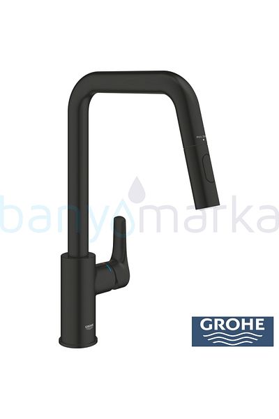 Grohe Eurosmart Swan Tubular Sink Faucet, Matte Black - 306192430