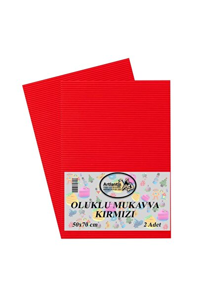 Artlantis Kırmızı Oluklu Mukavva 50x70 2 Adet Oluklu Mukavva Kırmızı Renkli 5...