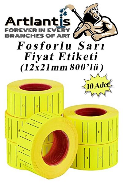 Artlantis Cenovnik žuti 10 paketa od 800 komada 12x21mm fosforescentni žuti c...